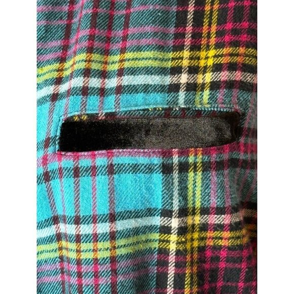 Soft Surroundings Shirt Womens Small Highlands Flannel Fuchsia Plaid Button Down - Picture 8 of 13
